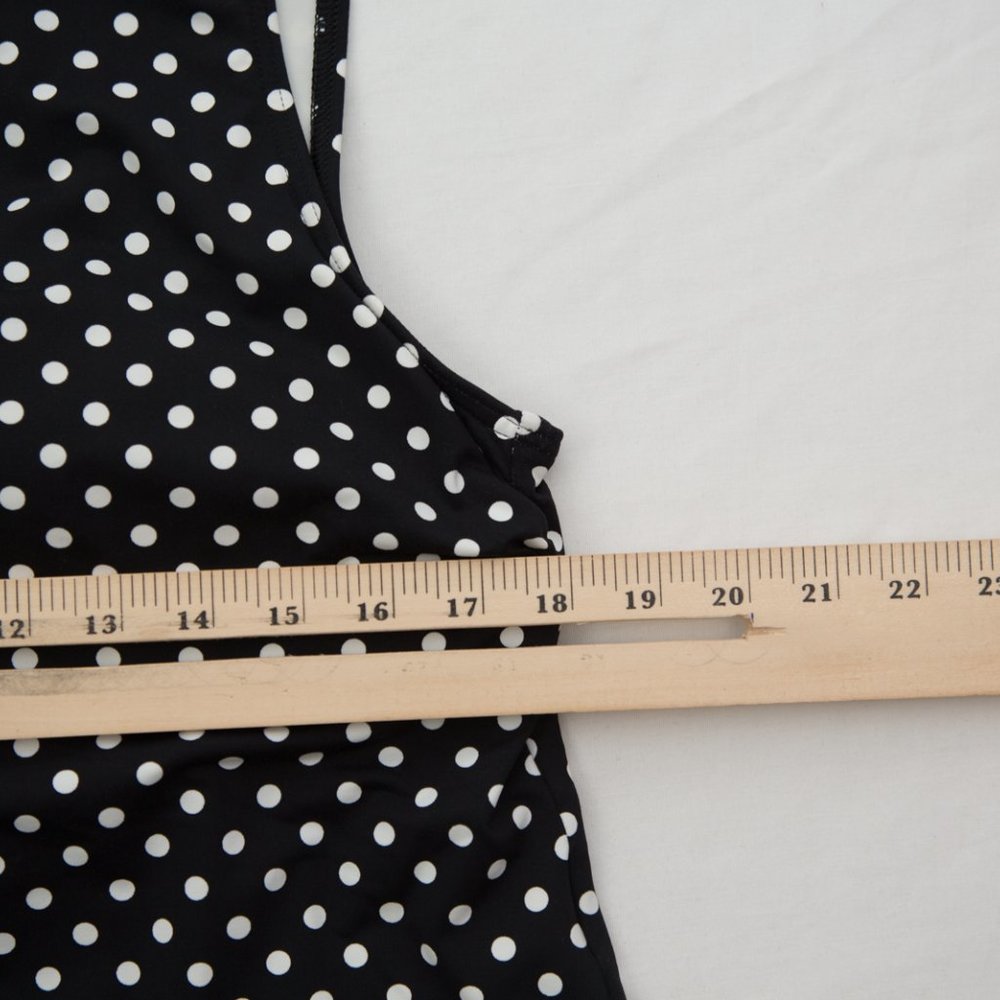 Lands' end tankini womens top built in bra‎ size 14W polka dot - Picture 9 of 9